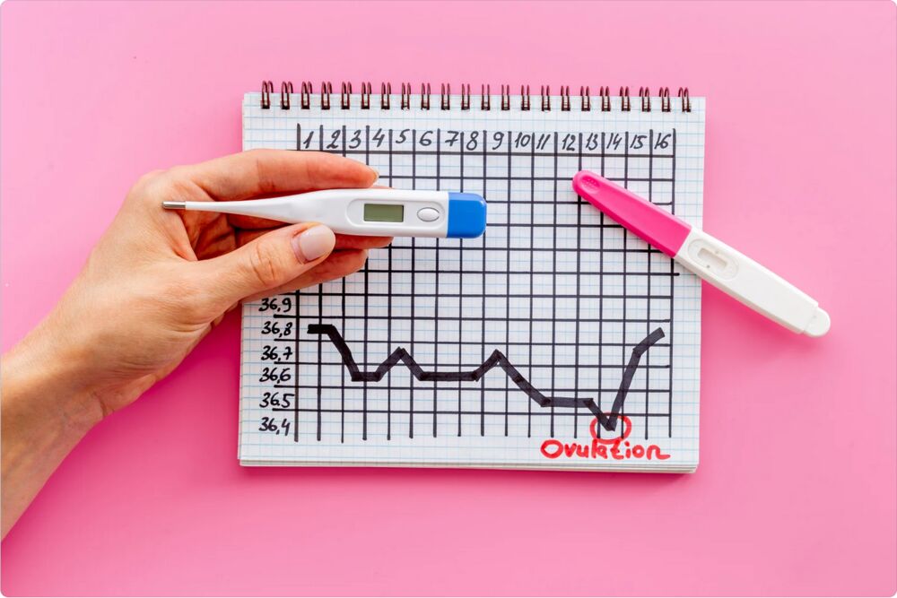 Screenshot 2025-09-19 at 14-09-25 Basal temperature calendar with hands holding ovulation home test – Fotografie od Canvy